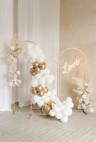 Girlanda balonowa biało-zlota 200cm GBN6 PartyDeco